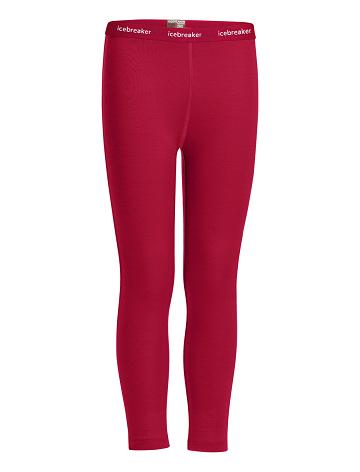 Cherry Icebreaker Merino 260 Tech Thermal Kids' Leggings | AU 1936OKIR